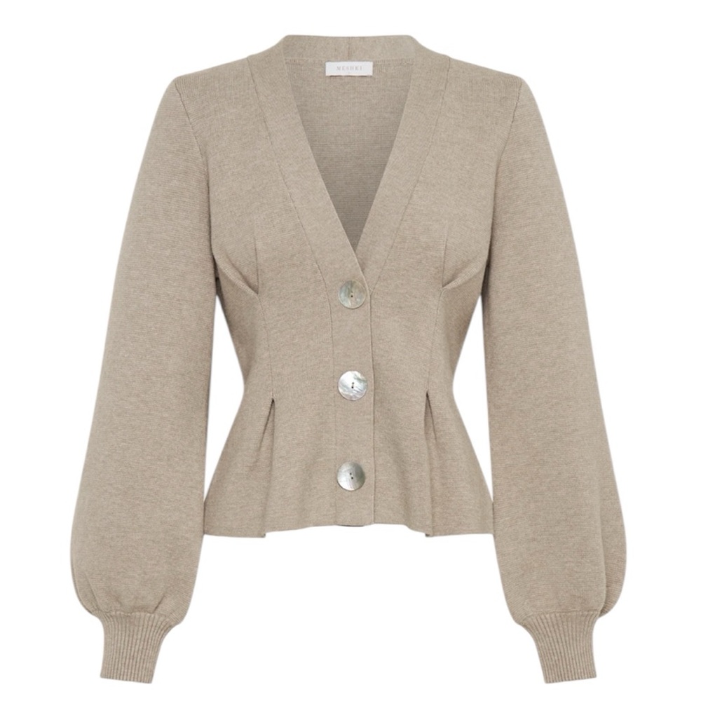 Meshki Beverly Knit Cinched Cardigan - Oak